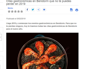 La Comunitat Valenciana es fa ressò de la gastronomia de Benidorm 